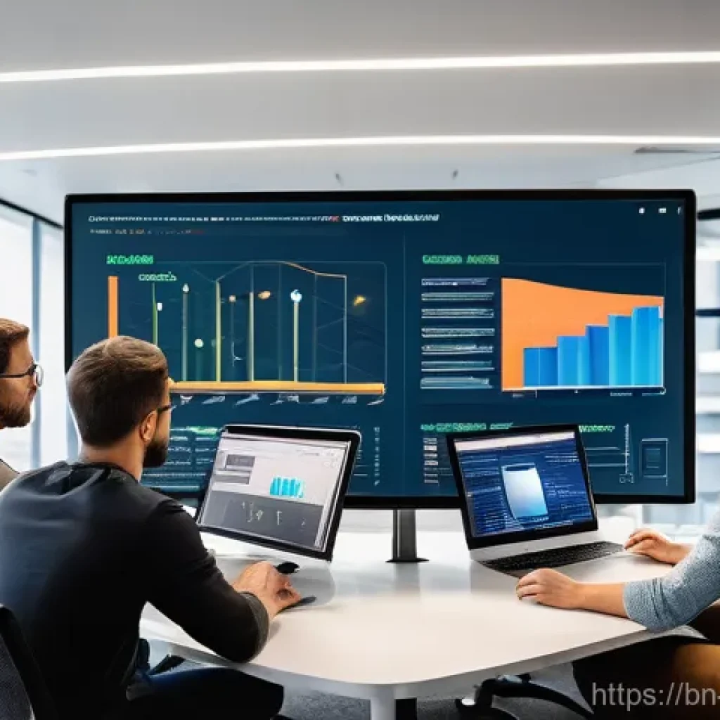 MVP 테스트를 위한 기술적 접근법 - **Prompt:** A diverse team of product developers, including men and women in smart casual attire, in...
