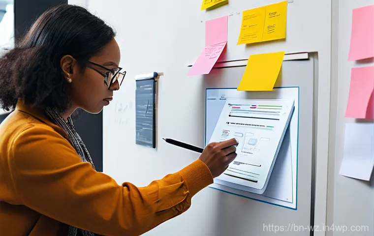MVP 테스트를 위한 기술적 접근법 - **Prompt:** A diverse team of product developers, including men and women in smart casual attire, in...