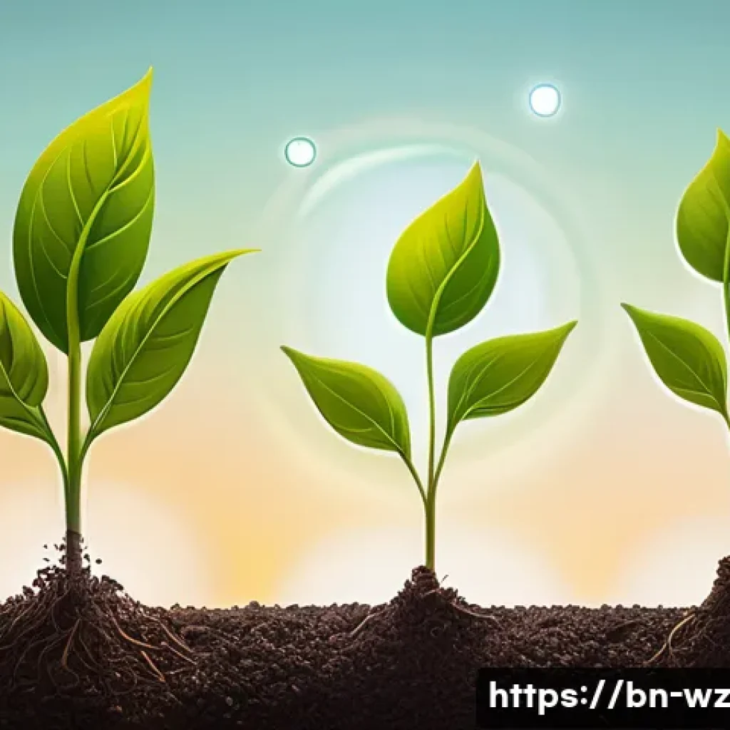 MVP에서의 지속적인 혁신 사례 연구 - **Prompt:** A vibrant, digital art illustration depicting a small, glowing seed labeled "MVP" plante...