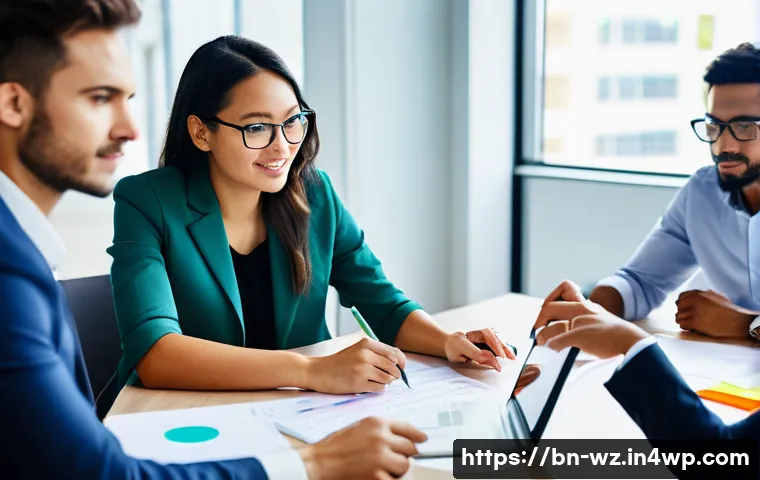 MVP 개발을 위한 피어 리뷰 프로세스 - **Prompt:** A diverse group of young and middle-aged professionals, consisting of men and women from...