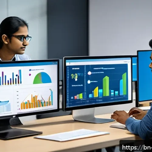 Home 30 MVP 테스트의 결과 분석 및 보고 - A detailed office scene showing a diverse team of Bengali professionals collaborating on MVP testing...