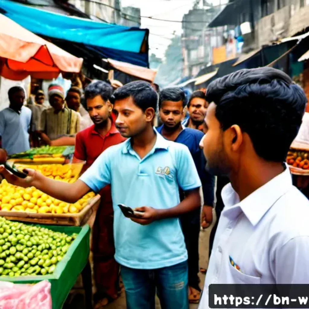 MVP와 초기 시장 반응의 중요성 - Photorealistic documentary-style scene in a bustling Dhaka neighborhood market, a young Bangladeshi ...