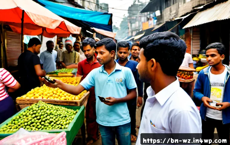 MVP와 초기 시장 반응의 중요성 - Photorealistic documentary-style scene in a bustling Dhaka neighborhood market, a young Bangladeshi ...
